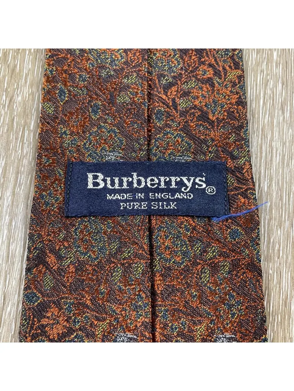 Vintage Burberrys Silk Tie Floral Iridescent Multicolor USA Designer 90s